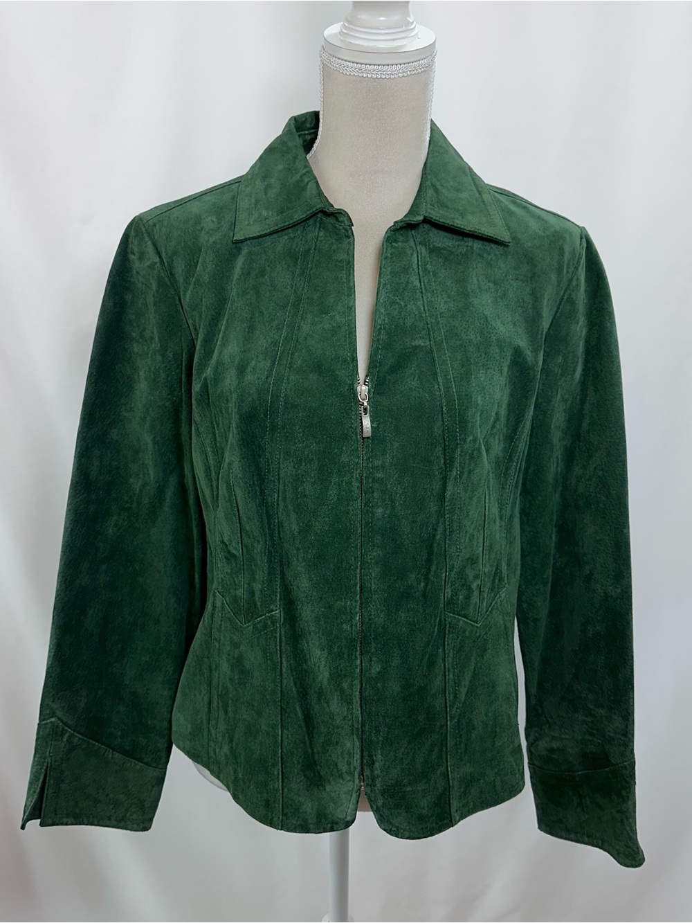 Ami Emerald Green Suede Zip Jacket